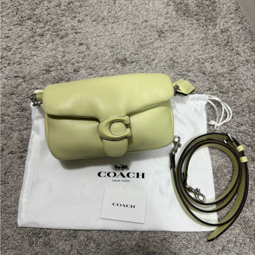 Coach pillow tabby 18 in lime